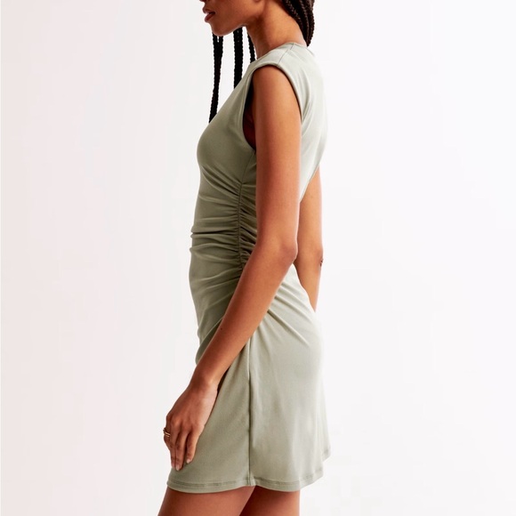 Abercrombie & Fitch Short Sleeve Mini Dress Small Sage Green - Picture 4 of 13